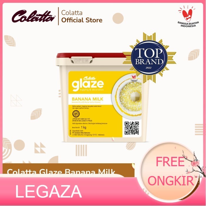 Colatta Glaze Banana Milk - Bahan Pelapis Rasa Pisang Susu 1Kg - Legaza