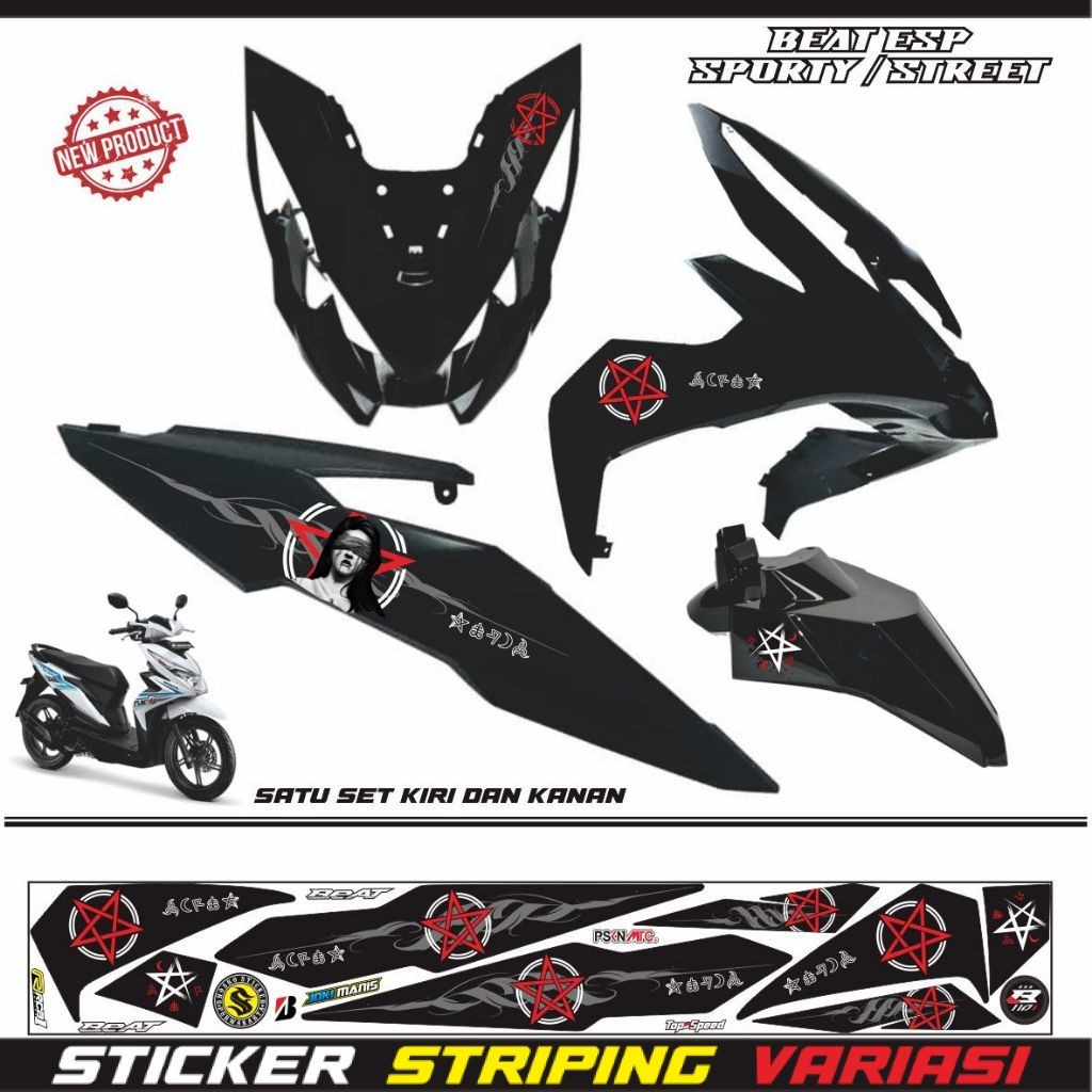 STIKER VARIASI BEAT SPORTY / STRIPING BEAT ESP VARIASI KEREN