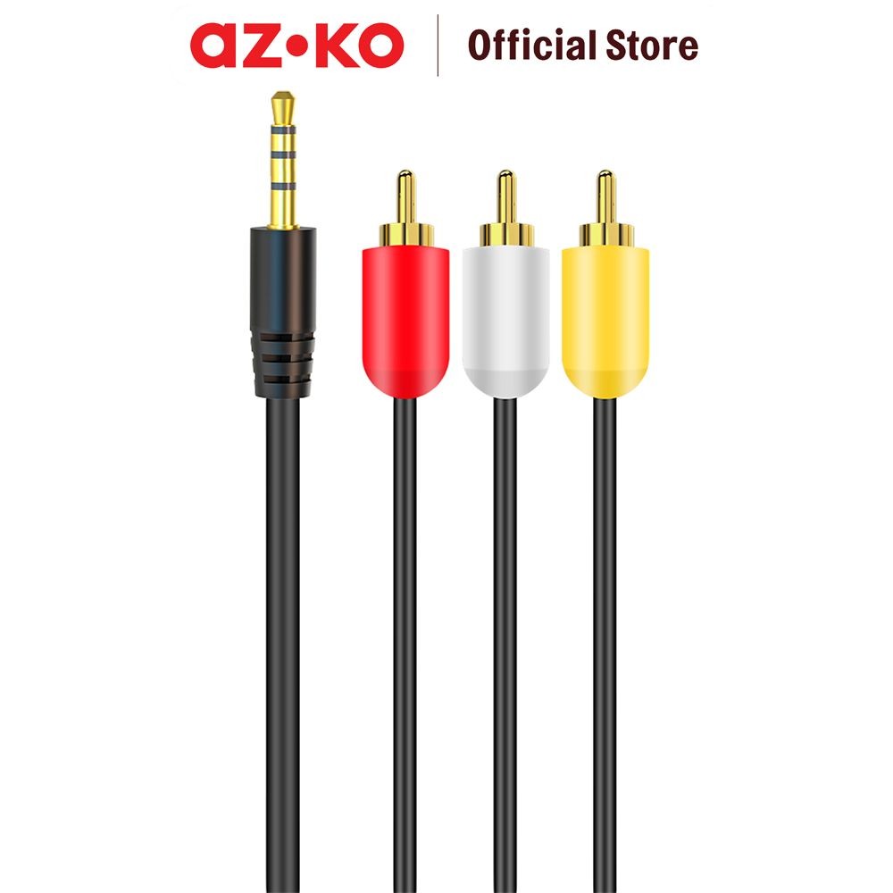 AZKO Sovox 1.2 mtr Kabel 3Rca To Stereo 3.5 mm Kabel Audio Kabel Penghubung Rca Ke Stereo Peralatan 