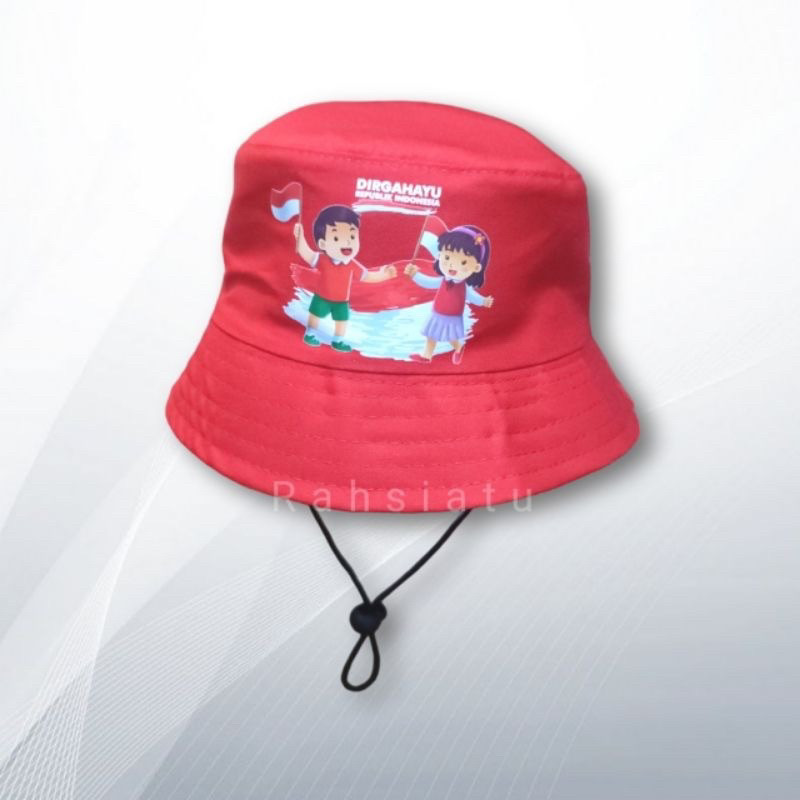 Topi bucket anak kemerdekaan indonesia agustus topi anak kemerdekaan