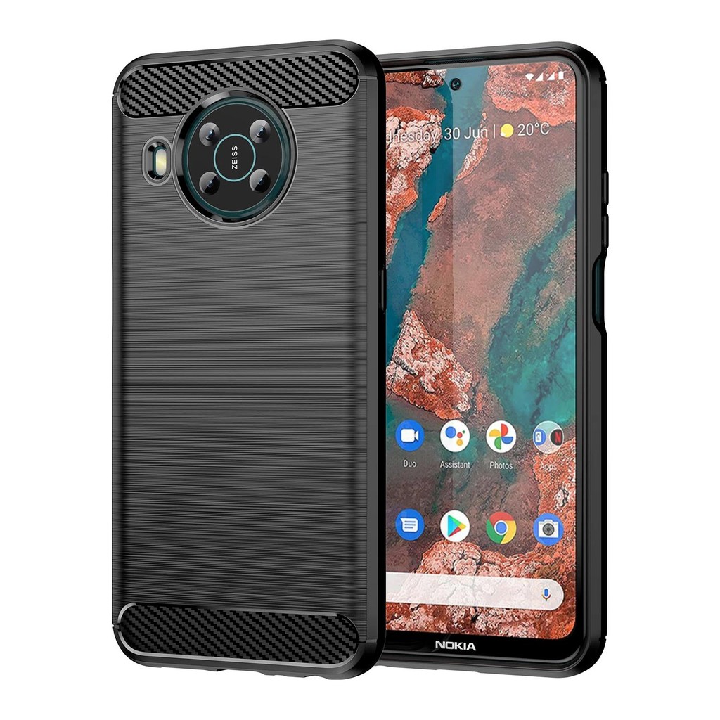 Casing HP Nokia X10 X20 nokiax10 nokia x20 Casing TPU Tekstur Serat Karbon Silikon Lembut Penutup be