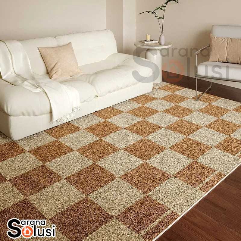 Karpet Lantai Permadani Bulu Lembut Anti Slip Motif Ambal Ruang Tamu Kamar Ruang Keluarga