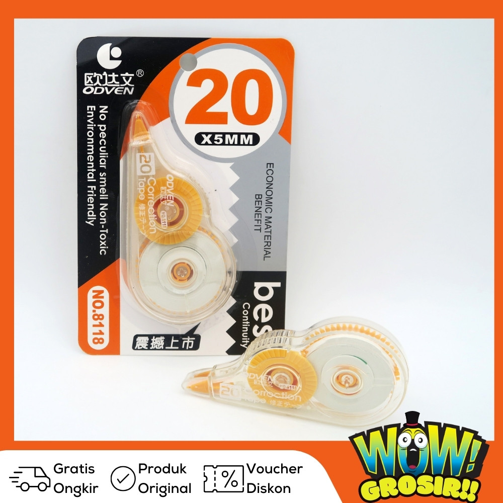 

GROSIR!!! (1 Box isi 24 Pcs) Correction Tape 20m JUMBO / TipEx Kertas Kering BESAR