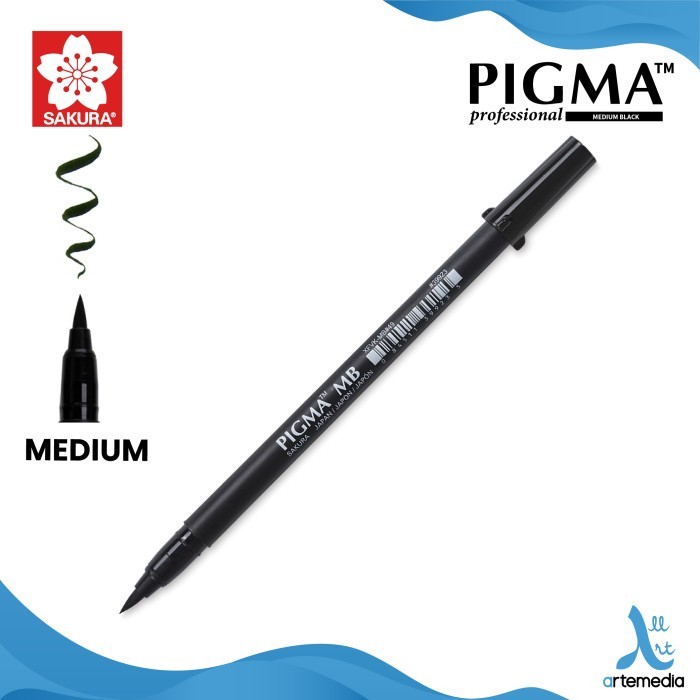 

[TERLARIS] Brush Pen Sakura Pigma Professional Brush Pigment Ink Pena Kuas - MEDIUM BLACK
