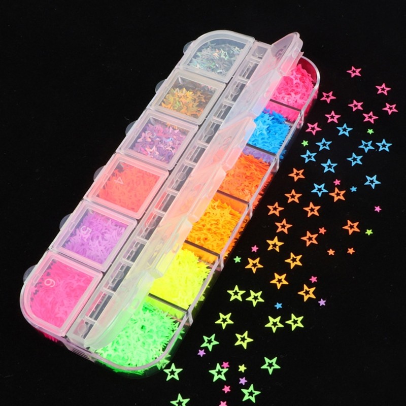 

Glow in the Dark DIY Resin Mold Epoxy Filling Jewelry Making Decoration Art 3D Pigment Slices for Manicure