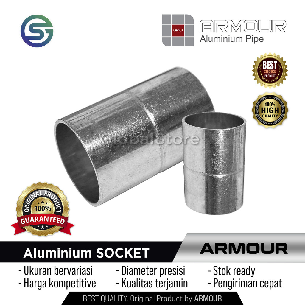 SOCKET ALUMINIUM 22mm 28mm 35mm 42mm / SOCK SAMBUNGAN PIPA ALUMINIUM