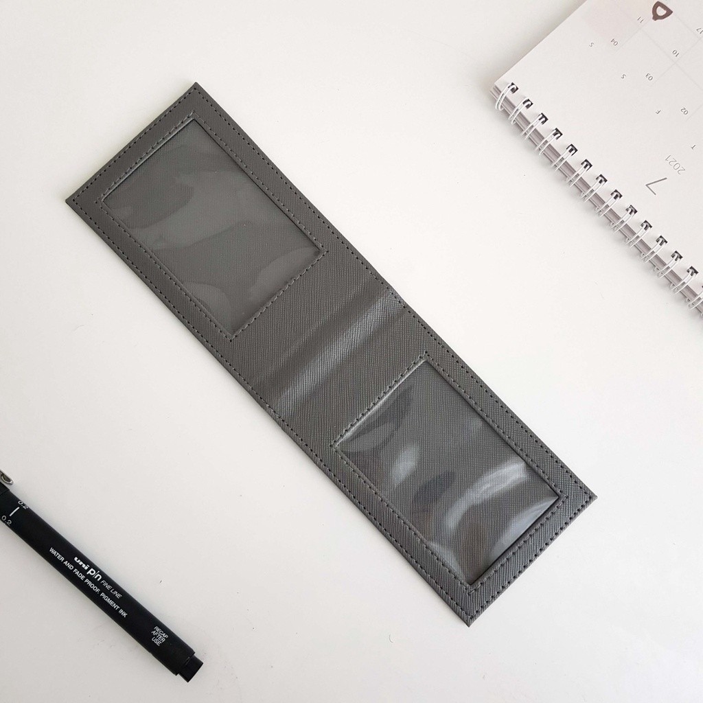 

ID Card Tag Magnet Jepit Name Tag Magnet Dua Sisi Lanyard Magnet Saku Kulit Tanpa Tali Abu Abu