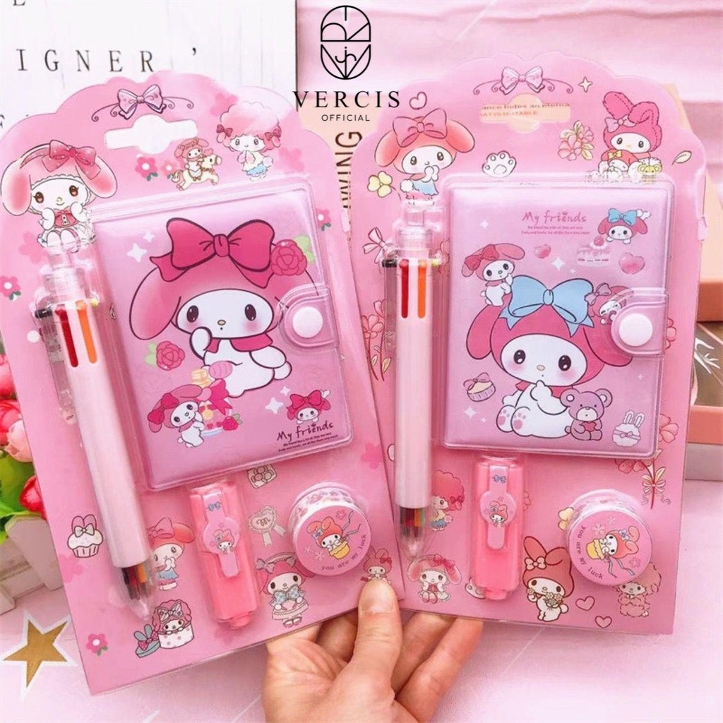 

MilL Buku Diary 4in1 Buku Memo Anak Sekolah Notebook Alat Tulis Anak Hadiah Ulang Tahun Anak kado