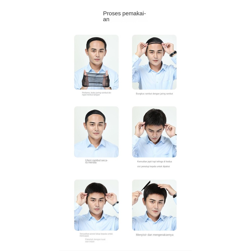 TERBARU WIG PRIA RAMBUT ASLI WIG RAMBUT MULLET PRIA WIG RAMBUT PRIA OTHERS WIG PRIA RAMBUT PENDEK