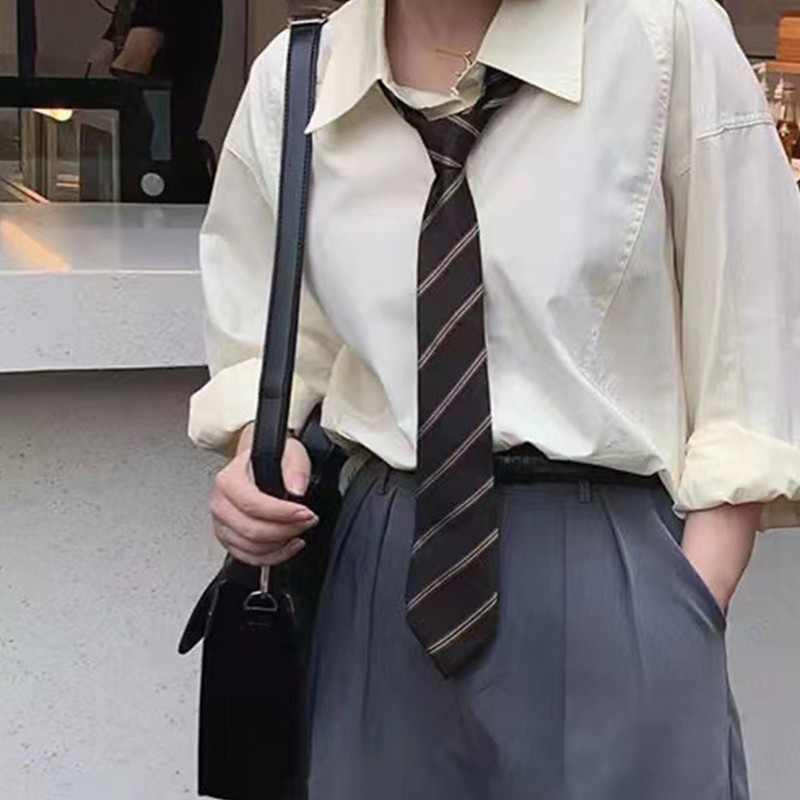 JK Uniform Tie Bow Necktie Pre-tie Bow Ties Uniform Ties For Student Solid Color Basic Small Necktie