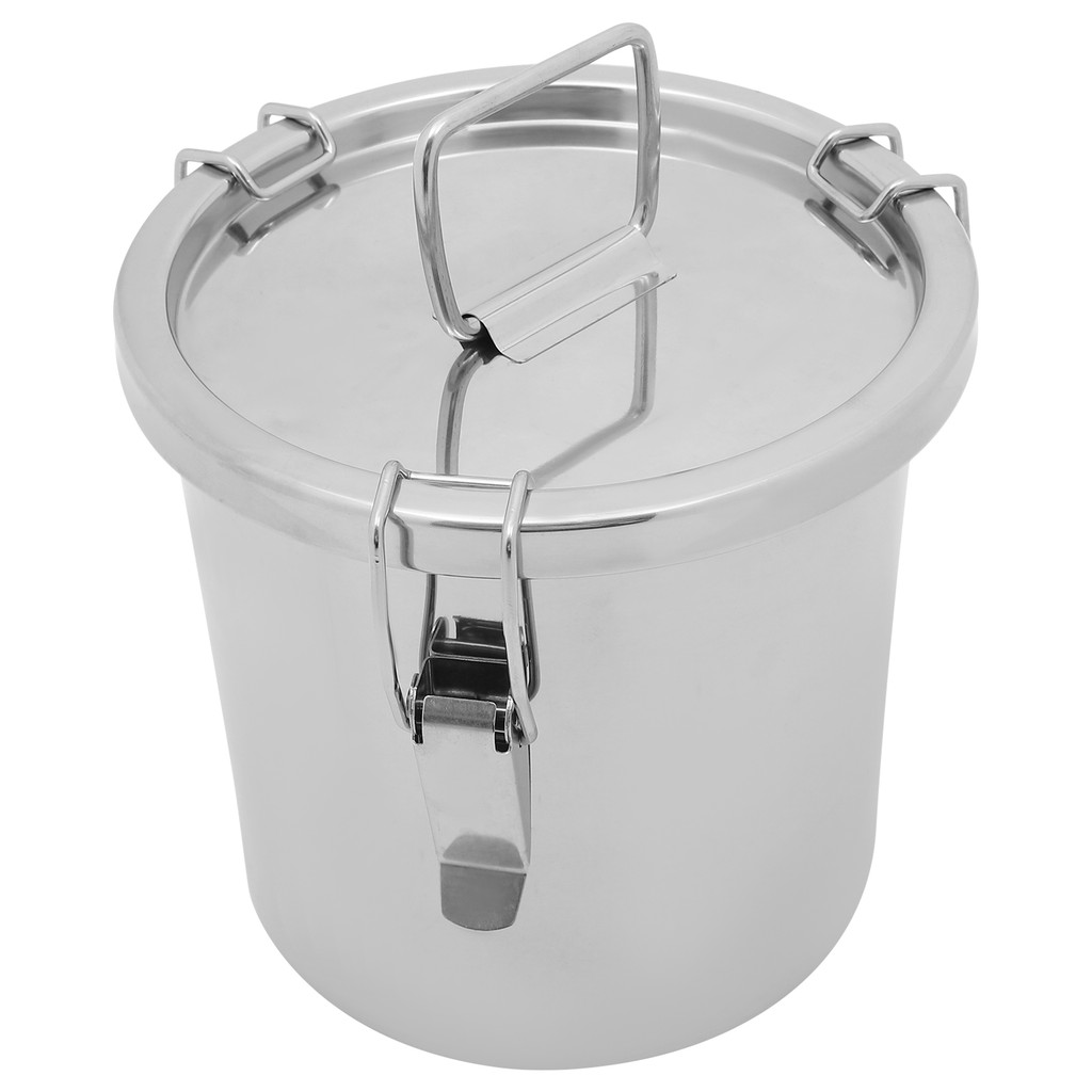 6L Stainless Steel Sealed Bucket Milk Can Kitchen Storage Container with Carry Handle Food Stainless