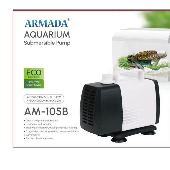 POMPA AQUARIUM CELUP WATER PUMP ARMADA AM 105 B AM-105B LOW WATT ARMADA