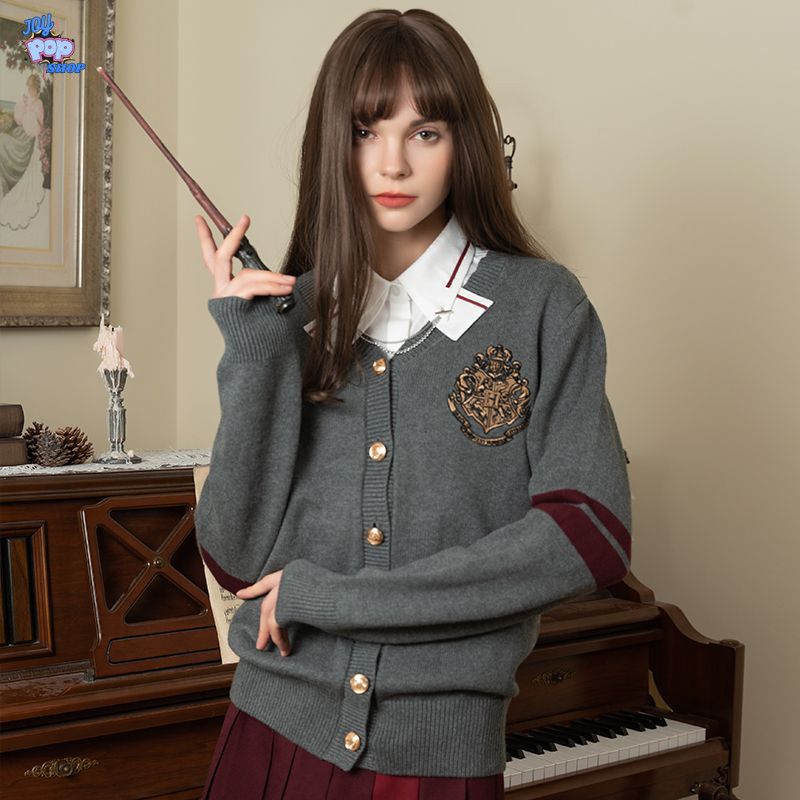 Sweater Rajut Harry Potter Hogwarts Gaya Akademi Kolaborasi Harry Potter Cardigan Hogwarts untuk Wan