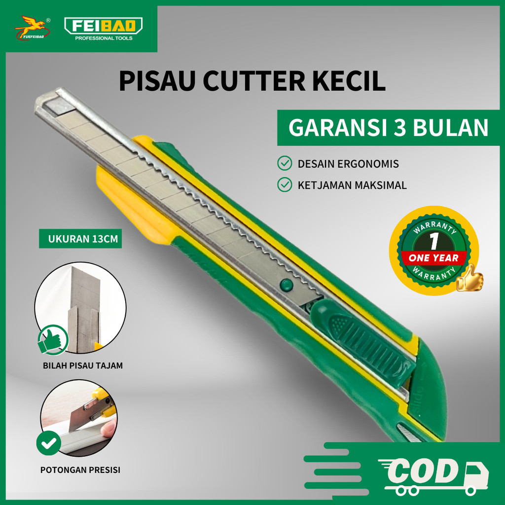 

Feibao Pisau Cutter Kecil / Small Utility Knife / SK-5 Besi Kualitas Tinggi / F32-310