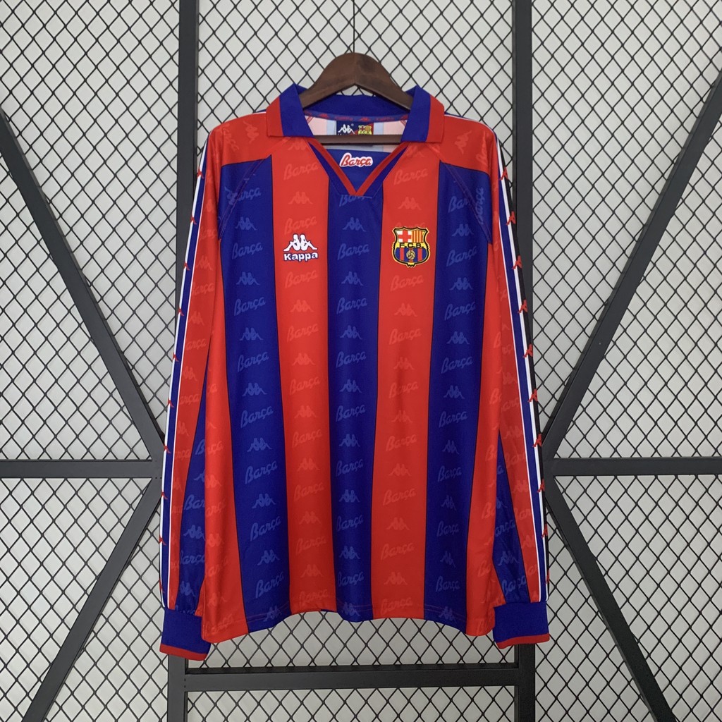 Jersey Retro long sleeve Barcelona 96/97 home A97 T shirt pria