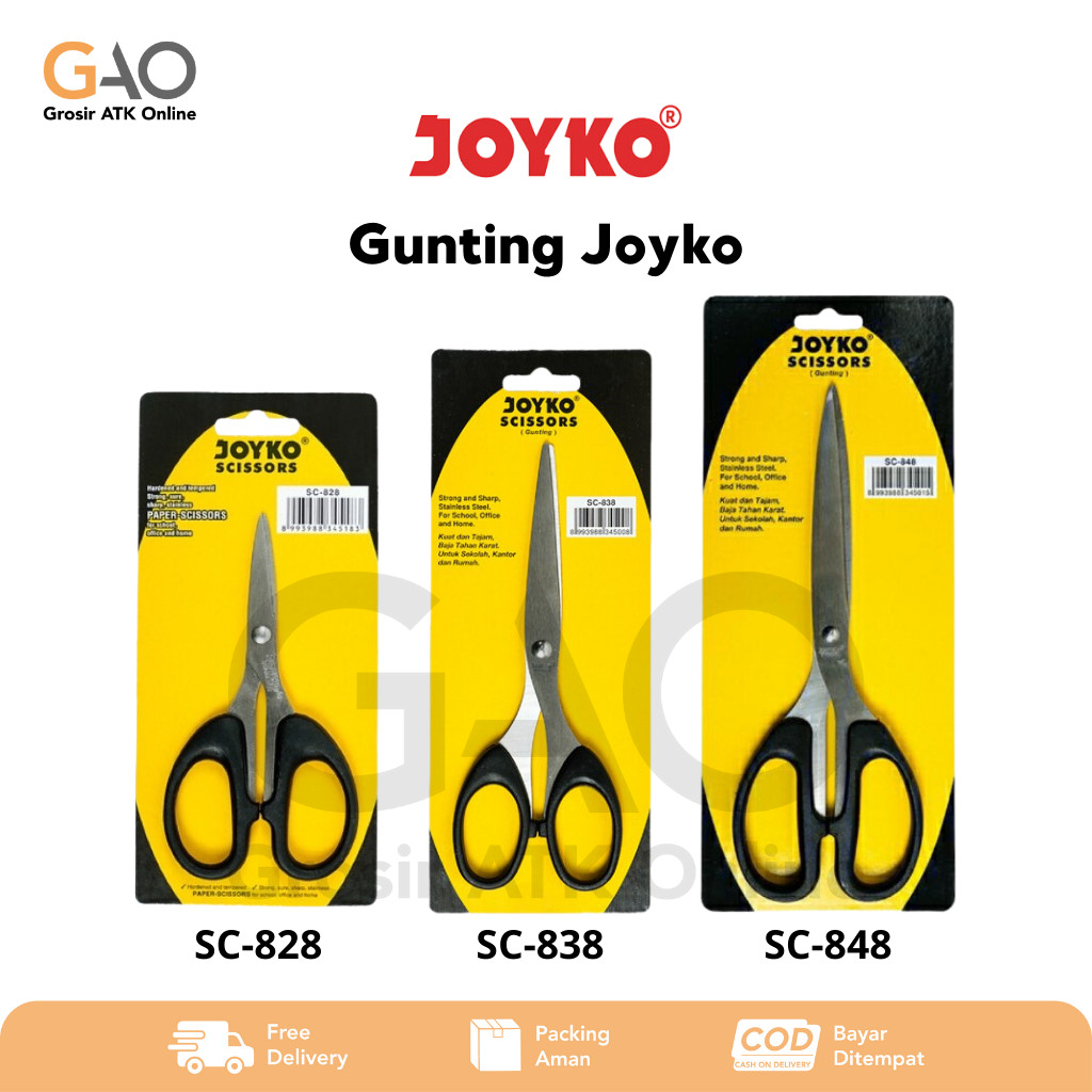 

Gunting Joyko Ukuran Kecil Sedang & Besar SC 828-838-848