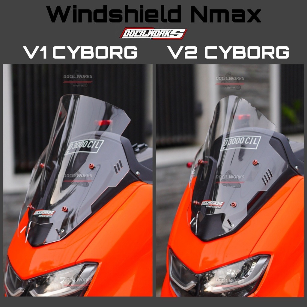 WINDSHIELD VISOR NMAX NEW OLD MODEL TDR JENONG V1 V2 SIRIP CYBORG BENING SMOKE ICE BLUE
