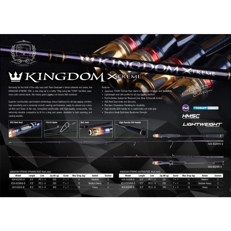 Joran Seahawk kingdom xtreme kdx 631 dan 632 spinning