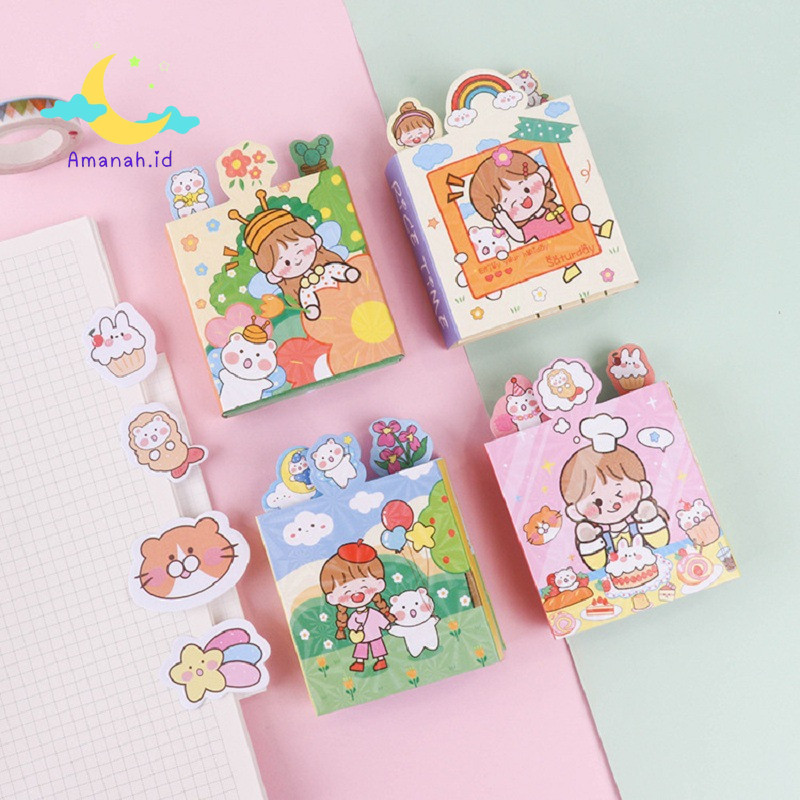 

AMANAH.ID - Sticky Notes 1 Set Karakter / Pembatas Buku super Lucu / Sticky note