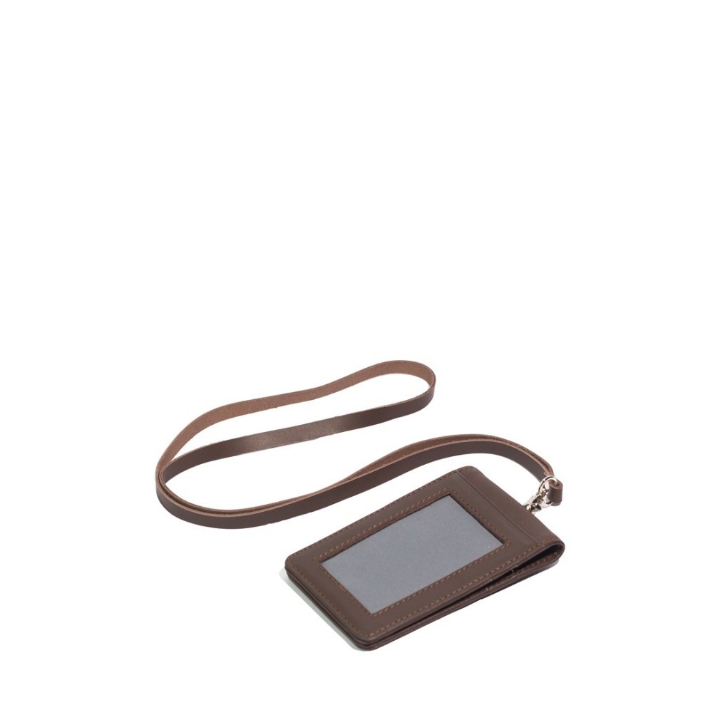 

PROMO!! -Name Tag Kulit Kancing Lanyard Kulit Asli Kancing Hustle Hog III Brown