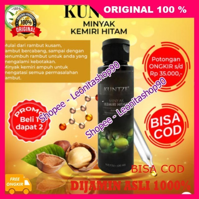 Minyak Kemiri Hitam Kuntze Original Bpom Penghitam Uban Alami