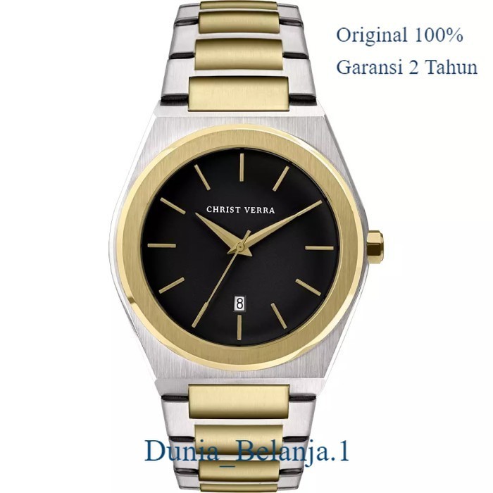 Original 100% Jam Tangan CHRIST VERRA Pria  CV 10985G-13 BLK Garansi Resmi 2 Tahun