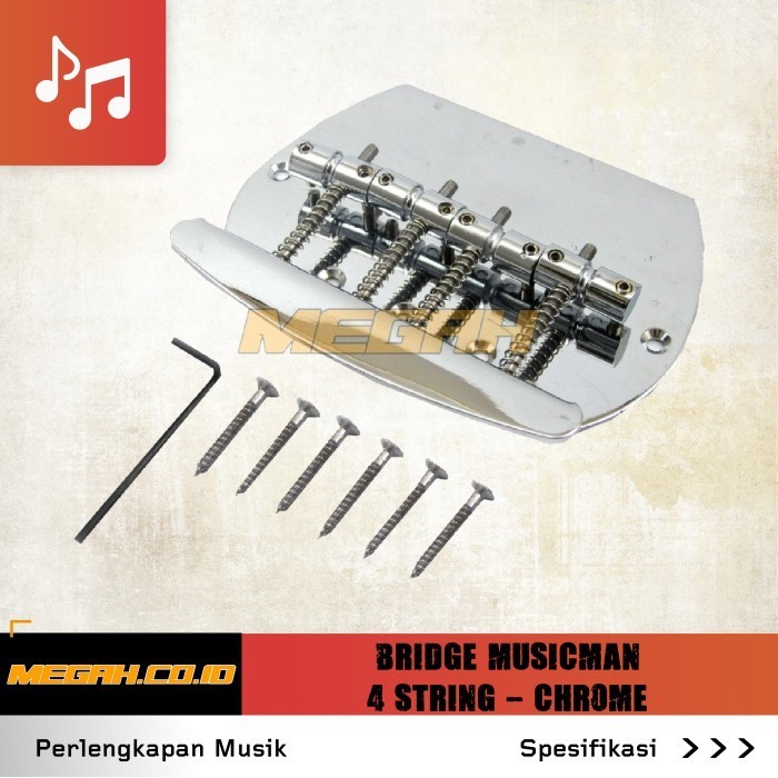 BRIDGE GITAR ELEKTRIK MUSICMAN / BRIDGE MUSICMAN 4 STRING - CHROME