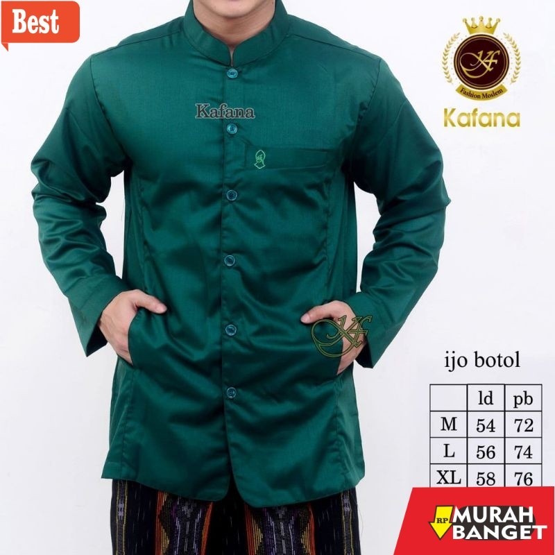 Baju muslim lengan panjang- SEMI JAS KOKO TEROMPAH KUALITAS PREMIUM KAFANA baju Koko terompah Koko s