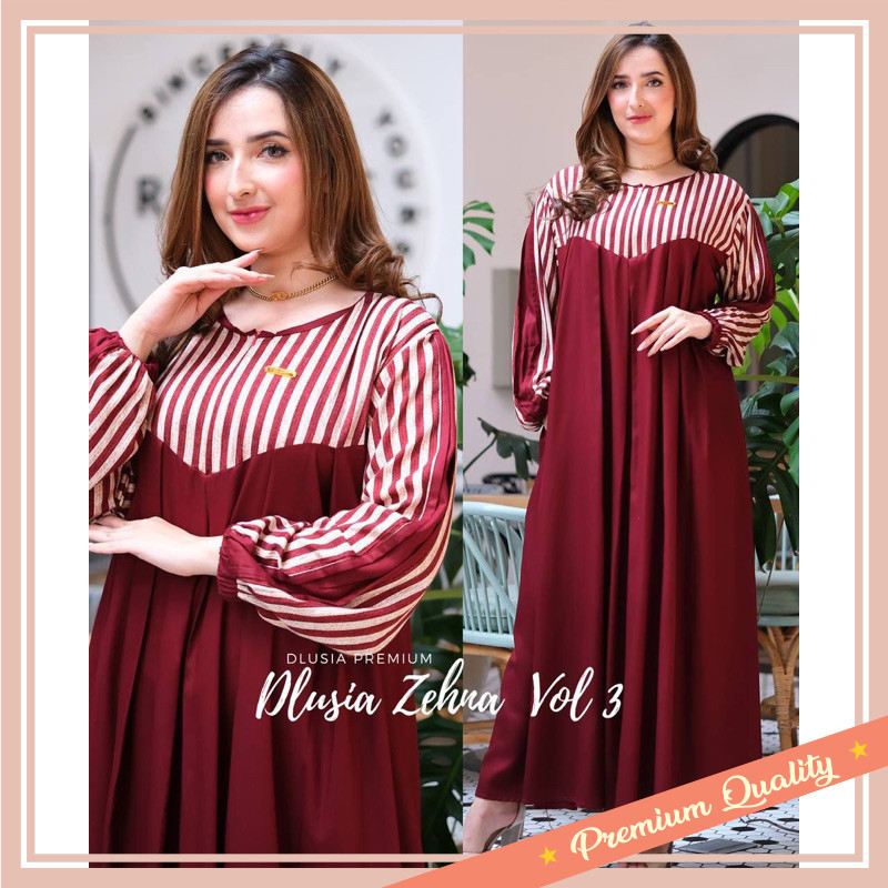Gamis Kekinian Remaja Anak Dewasa Murah Keren / Daster Arab DLUSIA ZEHNA Maxi Dress Bumil Busui Gami