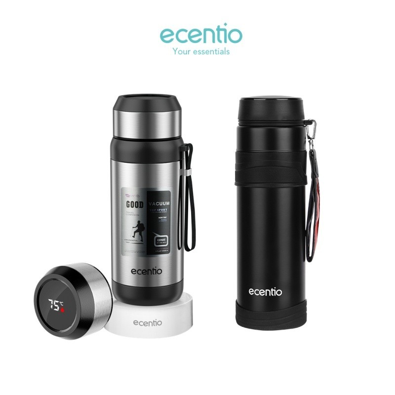 ecentio Termos Air Panas 304 stainless Vacuum Flask Botol 1000ml/1200ml /Tumbler suhu/ Kapasitas Bes