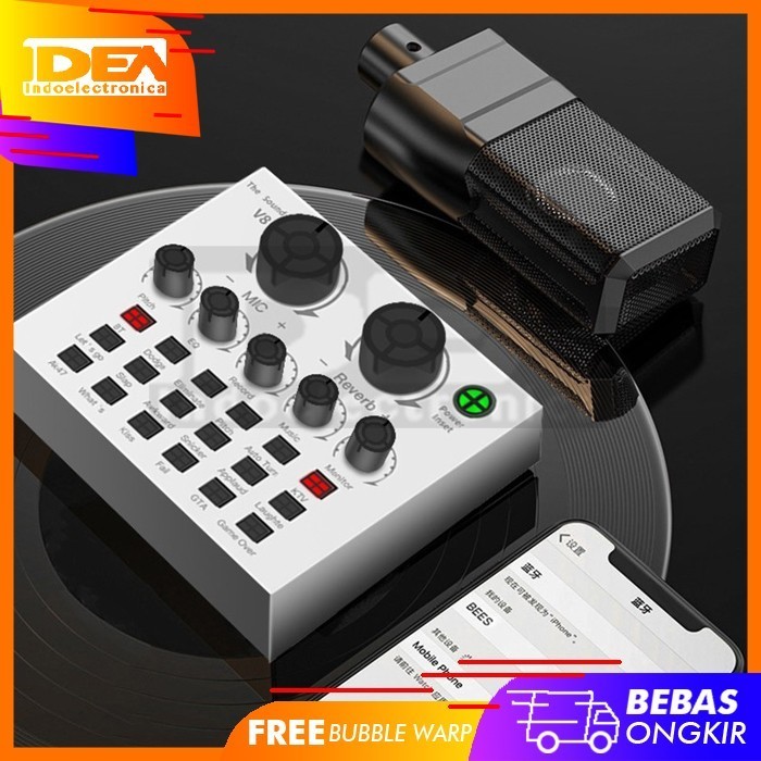 Mixer Audio Eksternal Soundcard Bluetooth Efek Board - V8 Pro