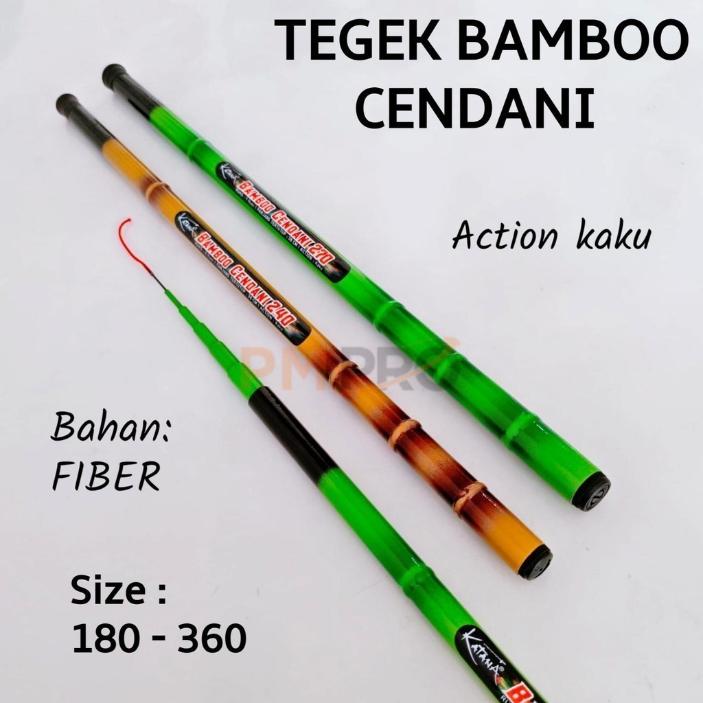 Katana Bamboo Cendani 180 210 270 300 360 Joran Tegek Ruas Pendek Bahan Fiber Action Kaku Tangkai To