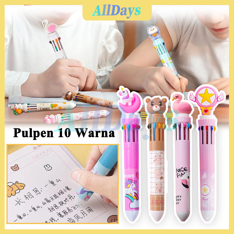 

Pulpen Anak Anak 10 Warna Pen Warna Warni Bolpoin Karakter Lucu Pulpen Karakter Bear