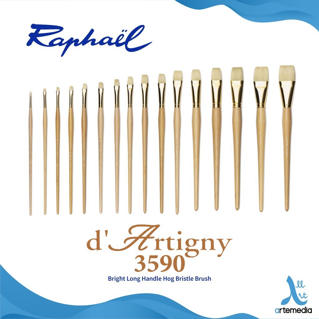 

Raphael 3590 Kuas Lukis Bright D Artigny Hog Bristle Brush Long Handle
