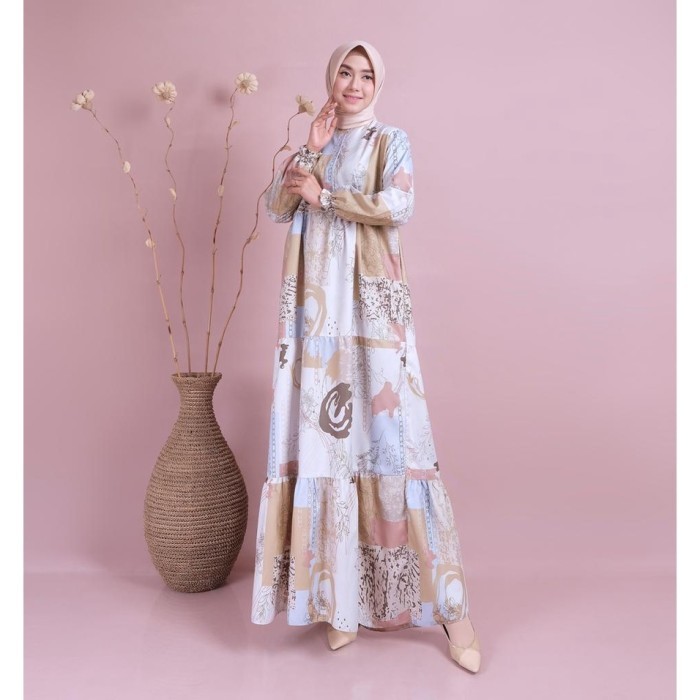 Gamis Homedress Baju Muslim Wanita Gamis Harian Santai - 13 BIRU