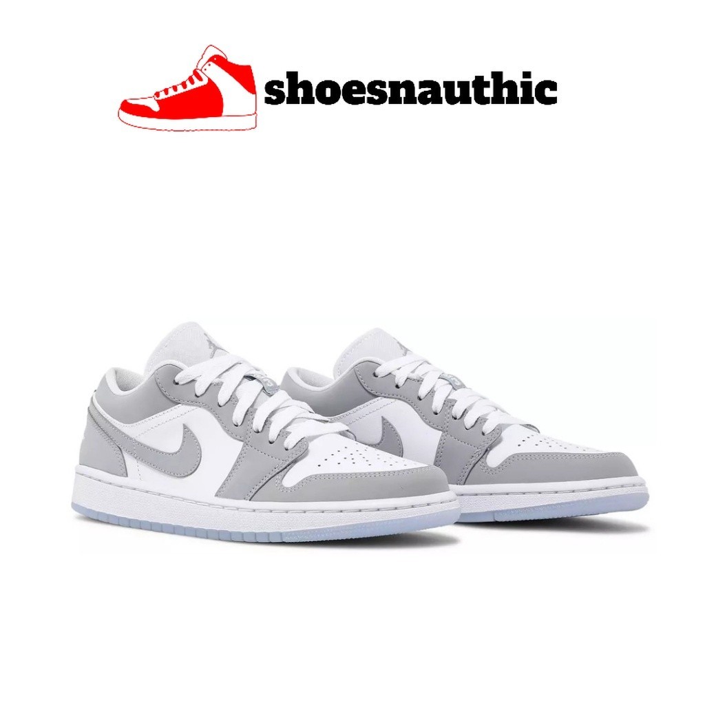 Sepatu Nike Air Jordan 1 Low White Wolf Grey