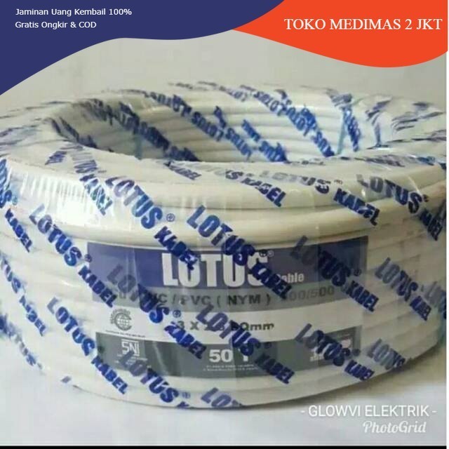 KABEL TEMBAGA LOTUS NYM 2x1,5 LOTUSku Isi 2 Harga Per meter