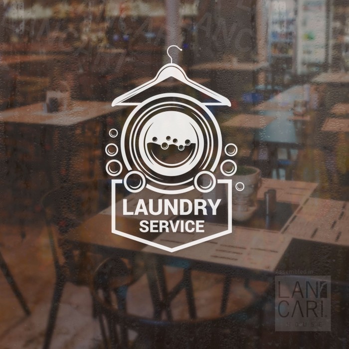 Sticker Laundry Service Dekorasi Stiker Sign Icon Toko Laundry Promo
