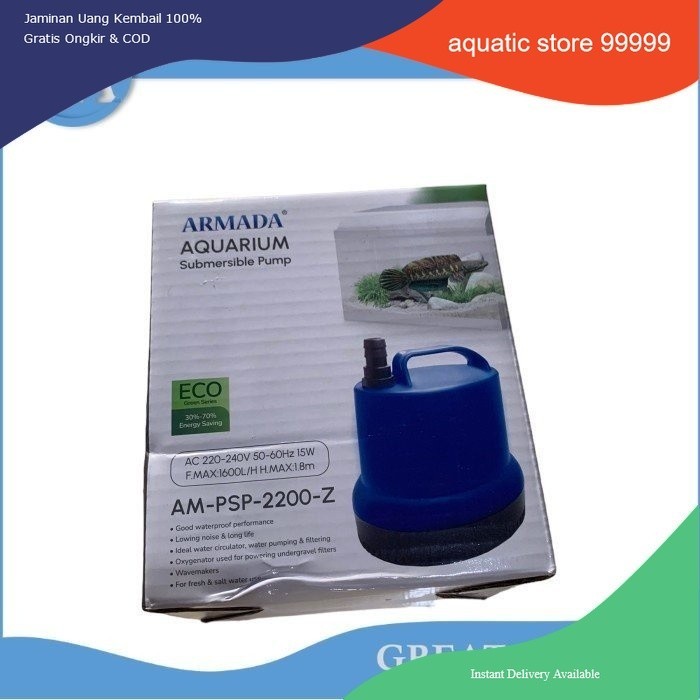 Pompa celup aquarium ARMADA AM PSP 2200 Z hidroponik pompa air
