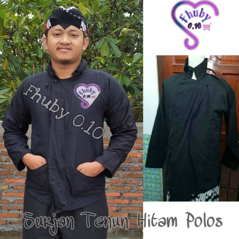 LURIK JAWA Surjan Tenun Hitam / Surjan Hitam / Baju Adat Nusantara