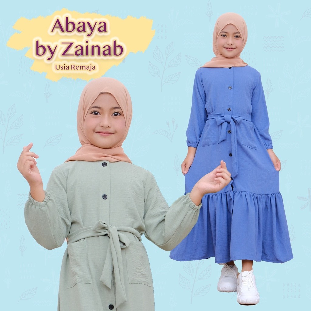 Abaya Anak Remaja Rose by Zainab - abaya anak perempuan - abaya anak polos - abaya anak