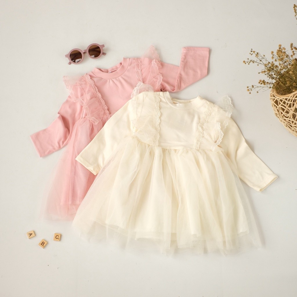 DRESS Anak PHOEBE TILE EBV Baju Dress Gaun Pesta Tile Anak Perempuan Import Berkualitas