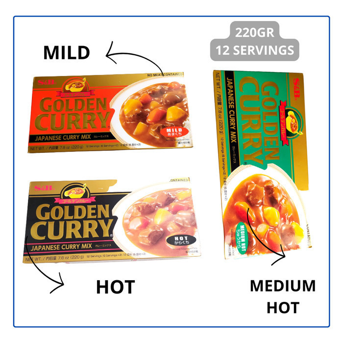 

S&B Golden Curry Mild Hot Medium sb 220gr Kari Jepang 220 s & b - HOT