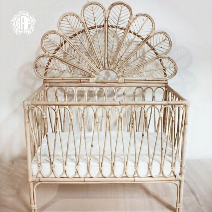 Box bayi rotan alami ranjang bayi modern