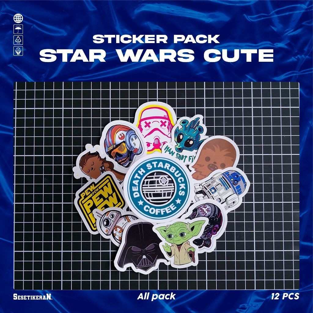 

COD✨ Sesetikeran Stiker Pack Star Wars Cute Colorfull Keren Untuk Koper Laptop Skateboard