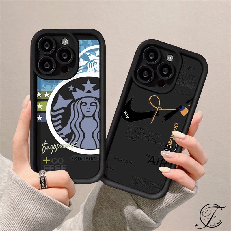 Merek Tren N.i.k.e. Casing TPU Lembut Kopi Starbucks Untuk OPPO A15 A7 A5s A76 A74 A57 A38 A17 A18 A