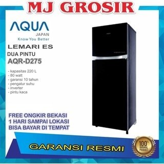 PROMO CUCI GUDANG KULKAS AQUA JAPAN AQRD 275 LEMARI ES 2 PINTU AQRD275 INVERTER