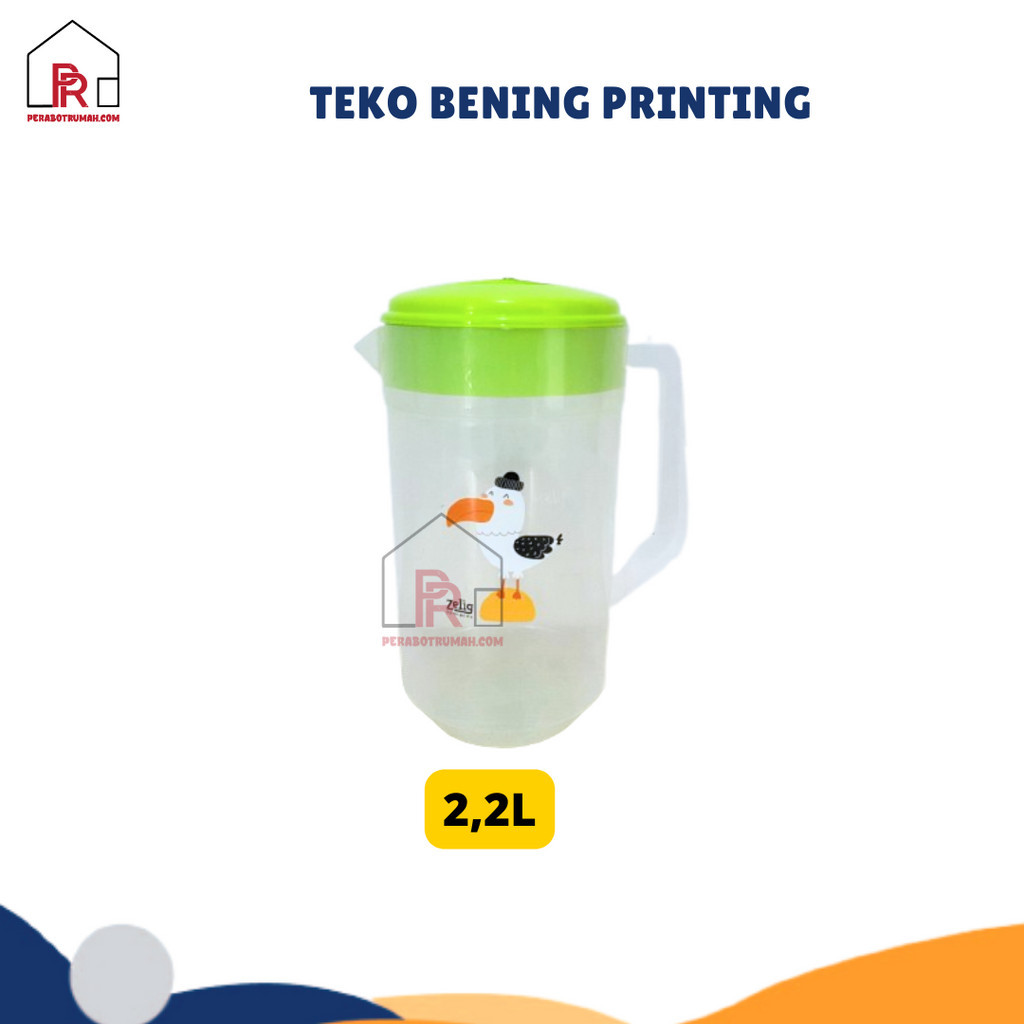 Teko Plastik Bening Printing 2,2L & 4,5L / Teko Air Besar / Teko Air Minum / Tempat Air Minum
