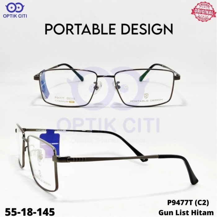 Frame Kacamata Pria Portable Design P 9477T Titanium Ringan Original