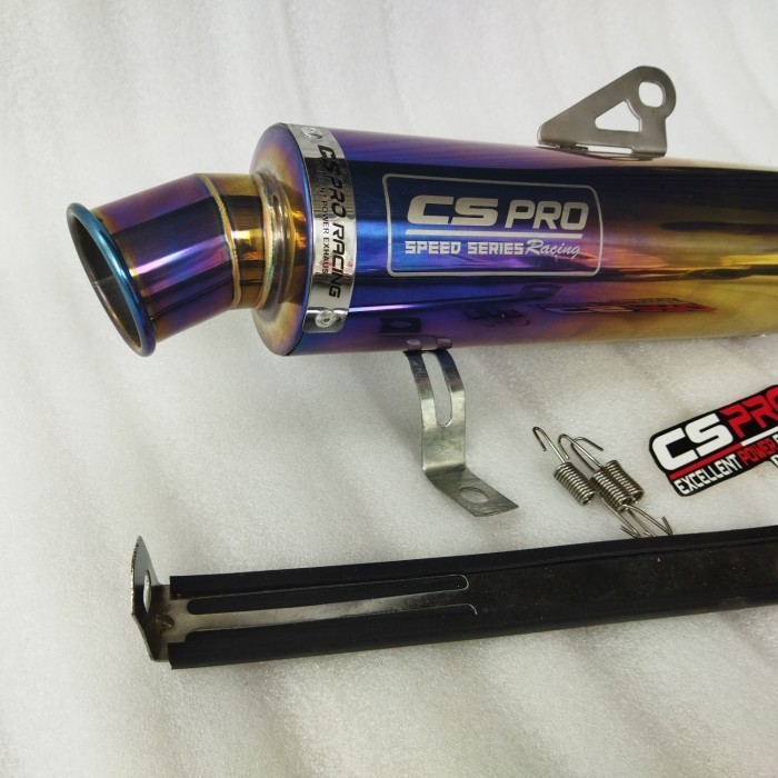 silincer knalpot racing 50mm original cs pro racing purple gold CS PRO